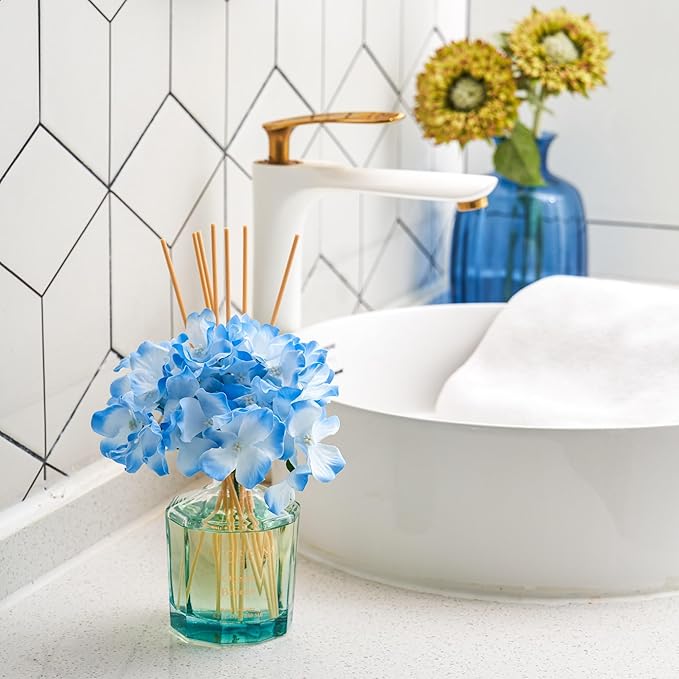 COCORRÍNA Reed Diffuser - Ocean Breeze 8.5oz Flower Reed Diffuser Set with 8 Sticks, Home Fragrance Reed Diffuser for Home Bedroom Office Bathroom Shelf Decor (Master Collection)