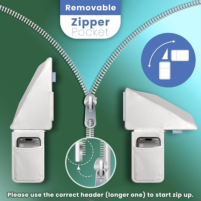 Wedge Pillow Headboard, Ultimate Comfort Bed Wedge Pillow for Headboard, Relaxation Bed Gap Filler for Queen(60"x10"x6"), Foam Pillow Wedge for Headboard Gap, Overall Bed Gap Filler.