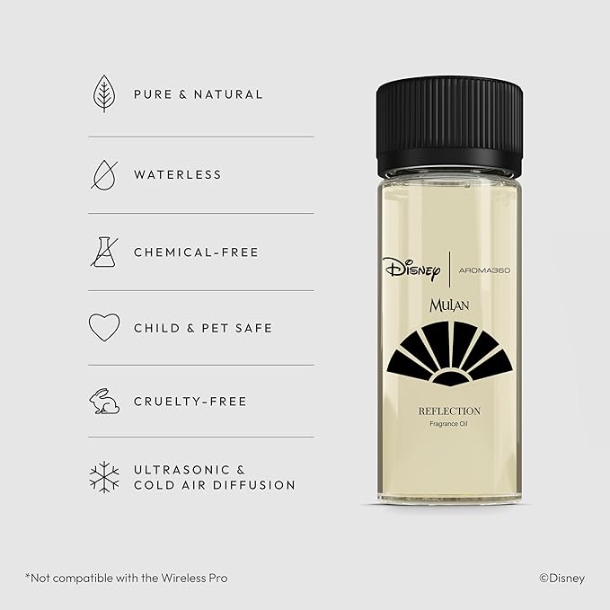Aroma360 | Disney Reflection Fragrance Oil Blend | Disney Princess Mulan | Luxury Essential Diffuser Oil | Aromatherapy Scent Diffuser Oil | Bergamot, Nutmeg and Jasmine 1.7 fl oz 50mL