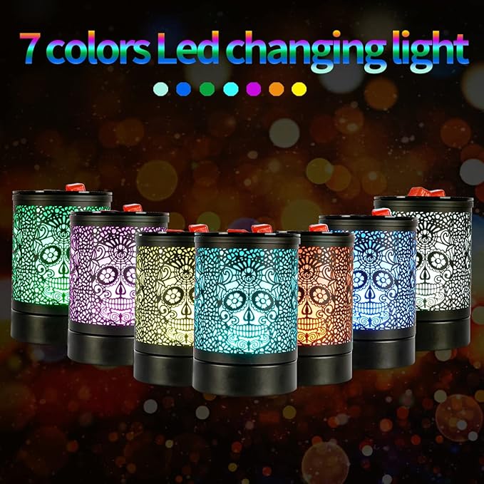 Skull Black Electric Fragrance Wax Melts Warmer Oil Melter Scented Tart Burner for Home Decor