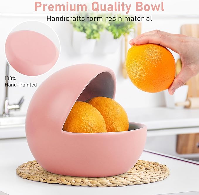 Decorative Pink Candy Bowl For Kitchen Counter Key Bowl For Entryway Table Resin Multifunctional Modern Dish