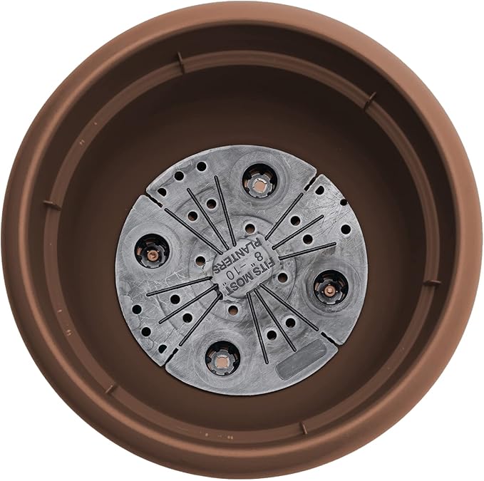 Bloem Ariana Self Watering Planter: 16" - Chocolate - Durable Resin Pot, for Indoor and Outdoor Use, Self Watering Disk Included, Gardening, 6 Gallon Capacity