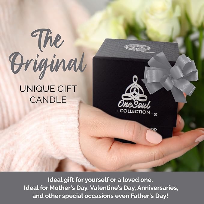 Jasmine Sandalwood Aromatherapy Candle, Earthy Scented Jar Candle, 7.6 oz, 50 Hour Burn Time