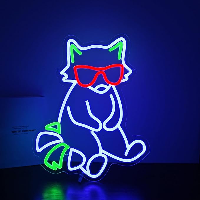 Neon Sign, HSJNJKFU Fox Neon Signs for Wall Decor LED Neon Light for Room Decor Cute Animal LED Light Neon Bar Sings for Man Cave USB Powered
