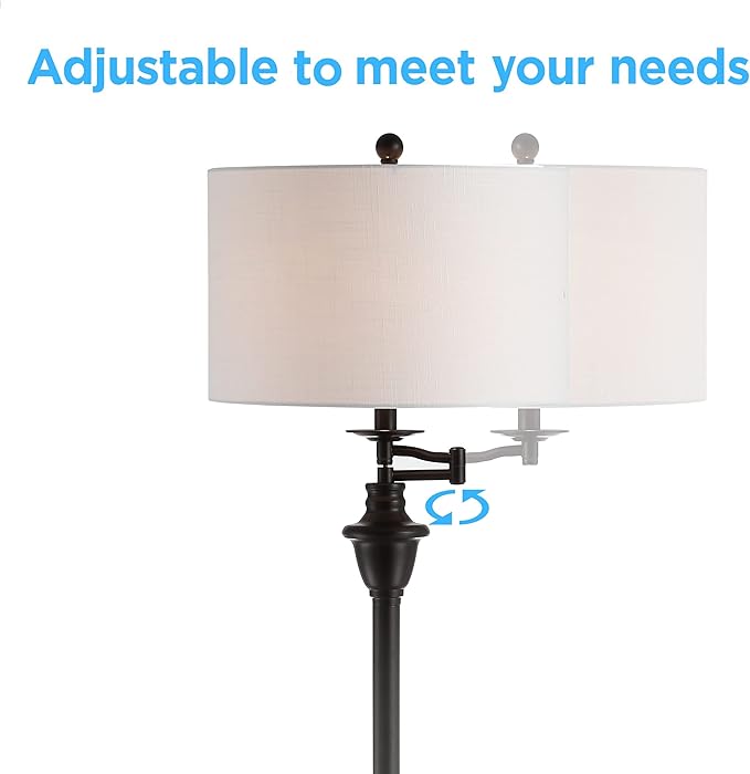 JONATHAN Y JYL3055C Cora 60" Metal/Glass LED Side Table and Floor Lamp Contemporary,Transitional for Bedrooms, Living Room, Office, Reading, Oil Rubbed Bronze, Oil-Rubbed Bronze