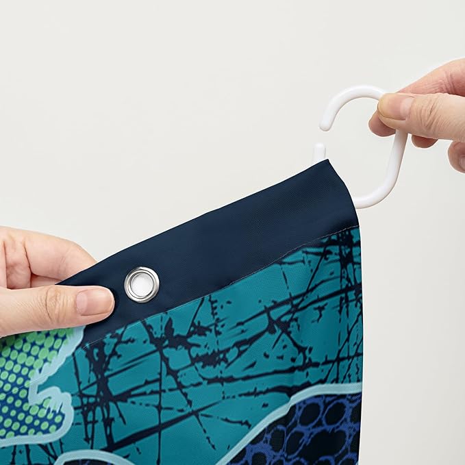 AILONEN Boys Dinosaur Shower Curtain 72" W*78" H for Bathroom,Cartoon Dinosaur Bathroom Shower for Kids Boys,Retro Blue Dinosaur Print Bath Curtain Polyester Waterproof Bathroom Curtain with 12 Hooks