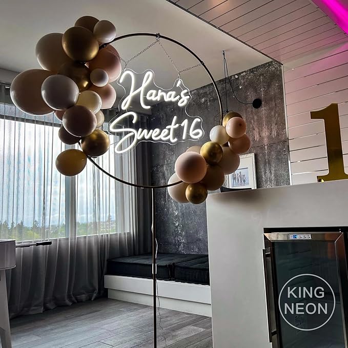 Custom Name Sweet 16 Neon Sign Sweet 16 Neon Light USB Powered with Dimmer Switch Neon Lights for Girls Room Home Art Wall Decor 16th Birthday Party Window Living Room Decor Birthday Gift for Kids