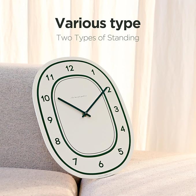 mooas Forest Flatwood Wall Clock,12" Wood Wooden Wall Clock Non-Ticking Sweep Movement Decorative Clock Battery Operated Clock for Home Living Room Kitchen Bedroom Office School