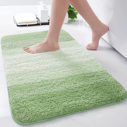 Arotive Microfiber Bathroom Rugs, Shaggy Soft and Absorbent Bath Rug, Non-Slip, Thick Plush Machine Washable Dry Bath Mats for Bathroom, Tub and Shower, 24x16, Sage Green