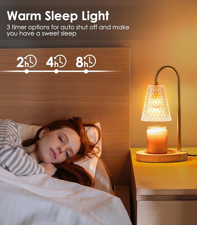Candle Warmer Lamp with Timer: Adjustable Height Dimmable Warmer Candle Lamps Wax Melt Warmer Candle Warmer Lamp for Home Decor House Warming Gifts New Home