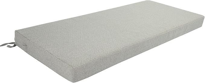 Patio Bench Cushion Covers for Outdoor Furniture with Ties, Water Resistant Loveseat/Settee Cushion Slipcover 48x18x3 Inch for Swing Porch Garden (Replacement Cover Only)-Warm Grey