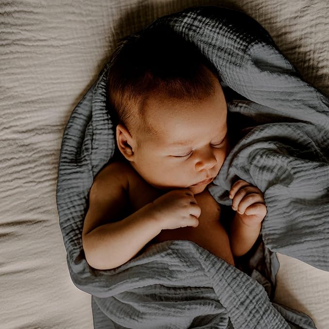 GLLQUEN BABY 4-Pack Muslin Swaddle Blankets for Unisex, Soft Breathable Receiving Blankets Neutral, Baby Swaddle Blanket for Boys and Girls, Newborn Essentials