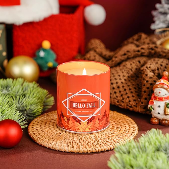 Holiday Scented Candle, 9oz Soy Aromatherapy for Home, Fall Winter Christmas Gifts for Women Men