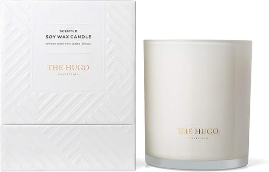 Scented Candles - Luxury Essential Oil Soy Wax Candles - Approx. 50 Hour Burn time - Rose and Dark Amber - 10.6 Oz Glass Jar Candle