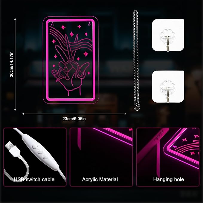 Lucunstar Scissors Neon Sign Pink LED Beauty Salon/Hair Salon Decor,Led Neon Business Lights for Barbers Studio Decoration for Beauty Shop(14.69 * 9.4in)