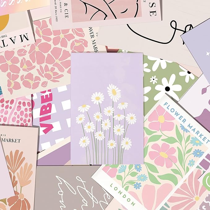 LA MAISON COZY Wall Collage Kit, Teen Posters Art Print, 50PCS 4x6'' Vintage Wall Decor Gift for Teen Girls' Dorm Room