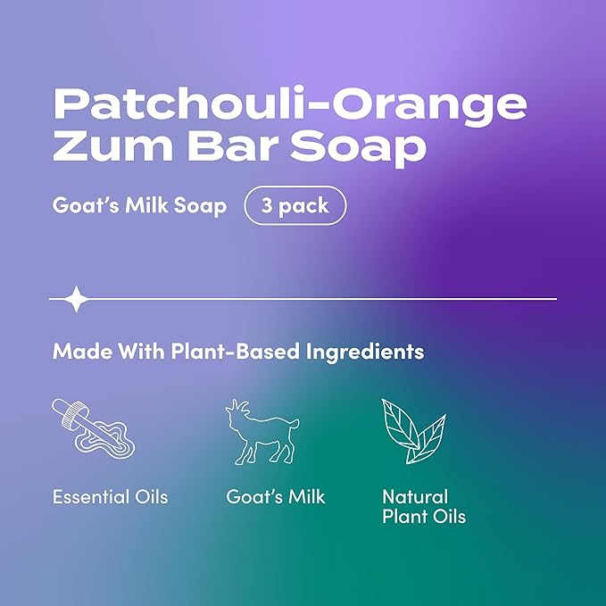 Zum Bar Goat's Milk Soap - Patchouli-Orange - 3 oz (3 Pack)