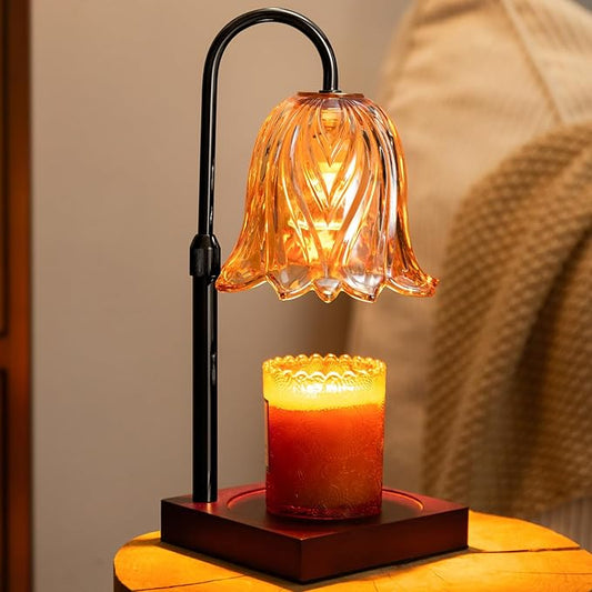 Candle Warmer Lamp with Timer Dimmable, Birthday Gifts for Women Mom, House Warming Gifts New Home Decor, Wax Melt Warmer for Jar Candles with 2 Bulbs