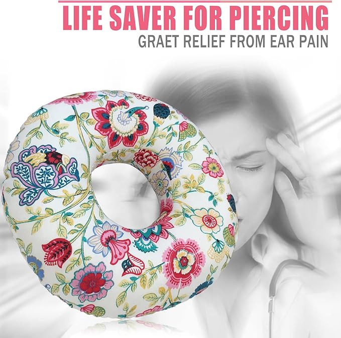 Ear Hole Piercing Pillows for Ear Pain Side Sleeping CNH Pillow Pressure Sore Pain Relief Ear Guard Lifesaver Tinnitus Support Neck Head, Sunflower