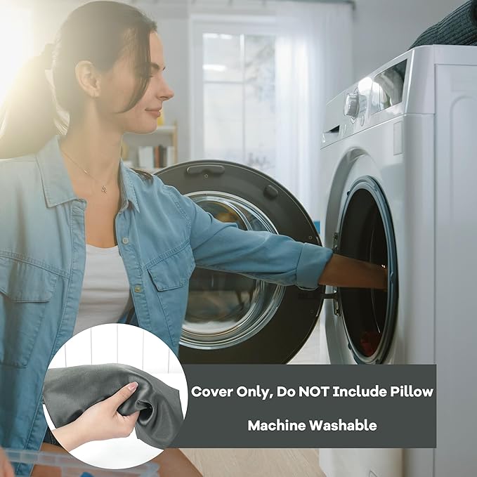 HOMBYS Satin Bed Wedge Pillow Cover Silky & Smooth Wedge Pillowcase 1 Pack 24x24x7.5, Soft & Breathable, Removable & Machine Washable-Zipper Design (Pillow Not Include)