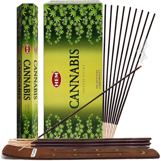 Cannabis Incense Sticks and Incense Stick Holder Bundle Insence Insense Hem Incense Sticks