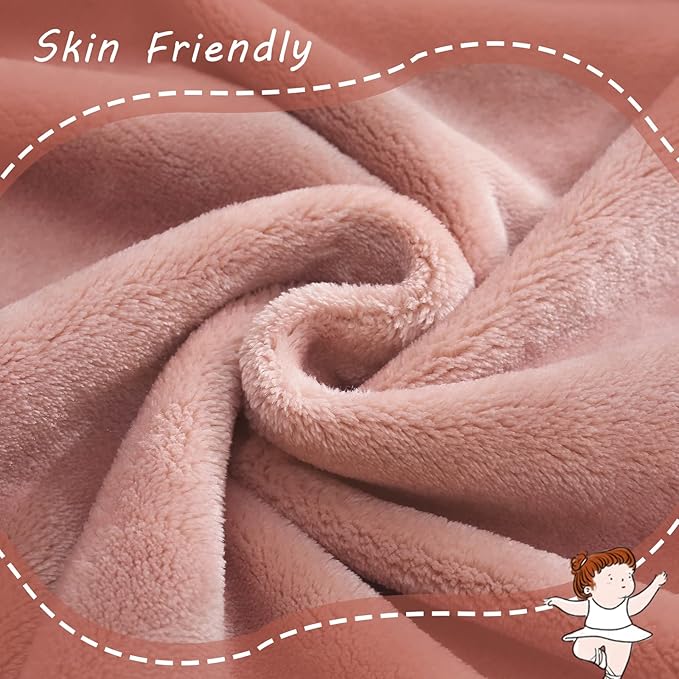 Exclusivo Mezcla Fleece Throw Blanket for Couch, Super Soft and Warm Blankets, Dusty Pink Throw All Season Use, Cozy, Plush, Lightweight, 40x50 Inches