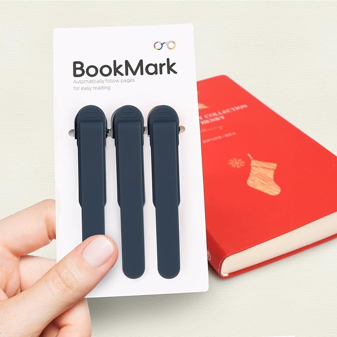SMUK 3pcs Book Marks for Reading Women, Silicone Automatic Bookmarks for Book Lovers Men Women Teens, Unique Book Page Markers Holder Book Reading Accessories Gifts