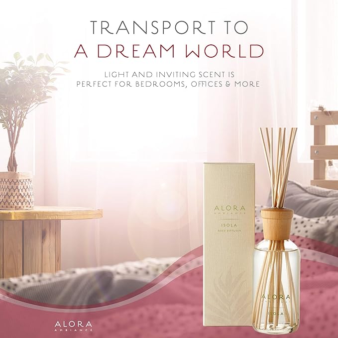 Isola 8 oz Reed Diffuser | Long-Lasting Light & Floral Fragrance | Beautifully Designed for Any Space