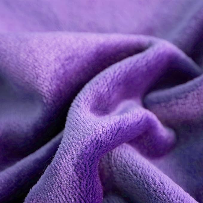 SOCHOW Flannel Fleece Blanket Throw Size, All Season Lightweight Super Soft Cozy Blanket for Bed or Couch, Purple, 50x60 inches