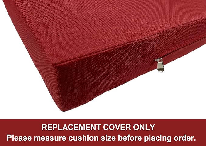 2 Pack 23X23X5 Inch Outdoor Water-Resistant Cushion Pillow Replacement Covers Only with Zipper for Patio Furniture, Sofa, Loveseat, Deep Seat Chair in Savvy Red Color