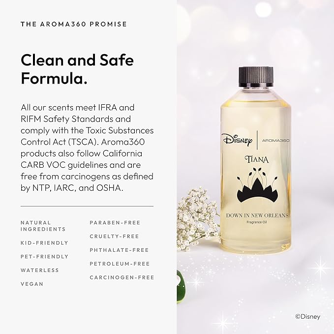 Aroma360 | Disney Down in New Orleans Fragrance Oil Blend | The Princess and The Frog | Princess Tiana | Aromatherapy Scent Diffuser Oil | Coconut Bergamot Valencia Orange 16.9 fl oz 500mL