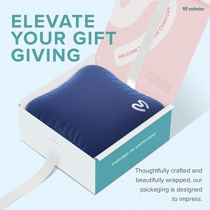 Calmier - 12 lb Sensory Weighted Pillow - Glass Bead Filled Hug Pillow - Ultra Plush Cozy Weighted Pillows for Adults and Kids - Child Sensory Pillow - Weighted Lap Pad (Blue - Minky, 12 LBS)