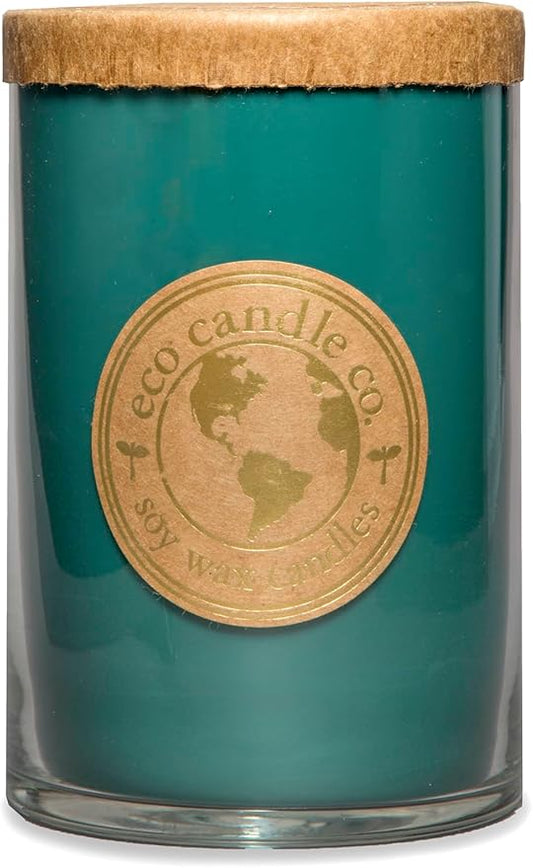 Eco Candle Co. Recycled Candle, Botanica, 26 oz. - Scents of Pine, Lavender, & Moss - 100% Soy Wax, No Lead, Kraft Paper Label & Lid, Hand Poured, Phthalate Free