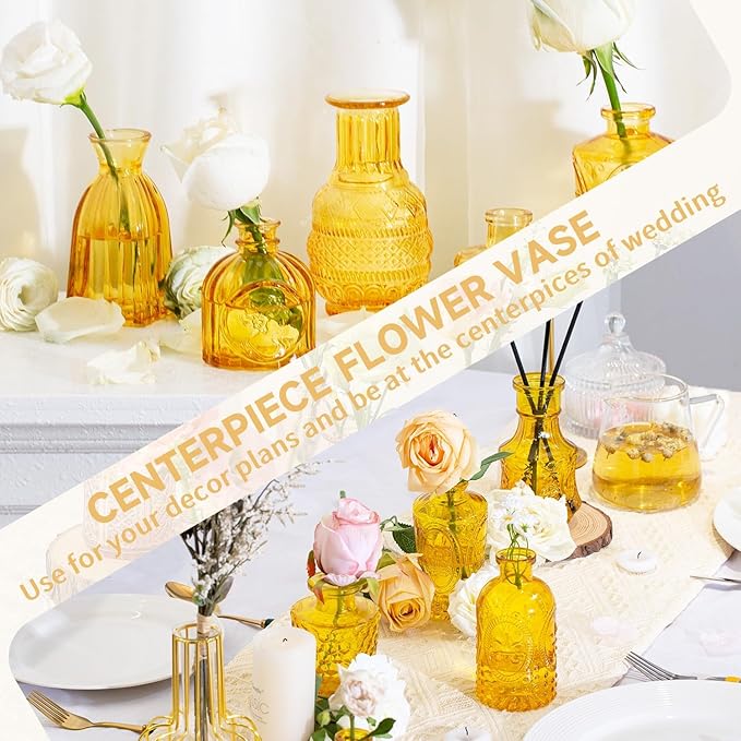 24PCS Mini Bud Vases As Wedding Centerpieces for Tables,Gold Bud Vases for Flowers,Small Flower Vases Suitable for Birthday Party,Anniversary,Wedding Reception,Baby Shower (Gold, 24PCS)