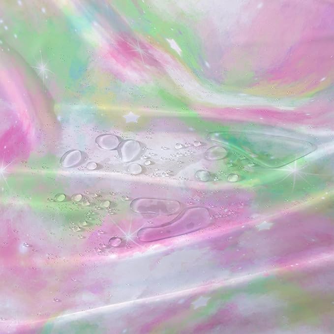 AILONEN Colorful Space Shower Curtain,Glitter Star Waterproof Fabric Shower Curtain Set for Girls Kids Teens, 60" W*72" H Fantasy Starry Sky Theme Bathroom Decor