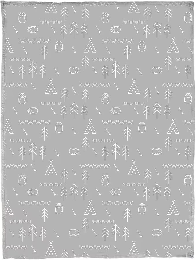 Baby Blanket for Boys Girls (Tent Printed, 30"x40") with Double Layer Dotted Backing Soft Plush Minky Blanket for Toddlers Newborn