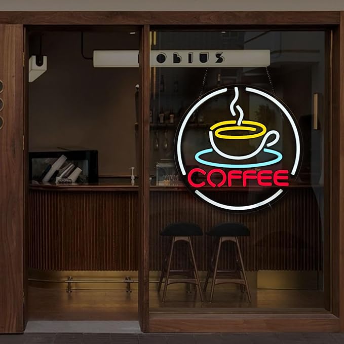 Coffee Neon Sign LED Light UP for Wall Decor Neon for Coffee Bar Station Shop LED Neon Sign Light Up for Cafe Shop Home Decor