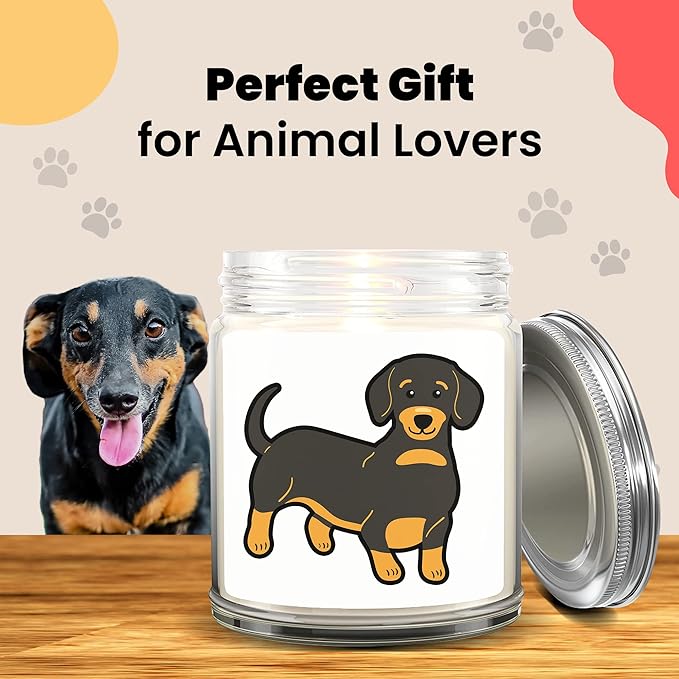 1OAK Lavender Scented Candles - Dog Mom Gifts for Women - Dog Candle - Made in USA (Dachshund)