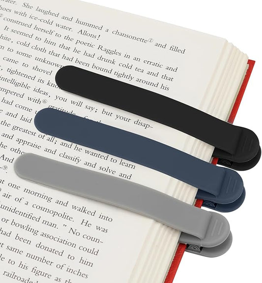 SMUK 3pcs Automatic Bookmark, Cute Silicone Bookmarks for Reading Women Book Lovers Men Teachers, Book Page Markers Book Marks Keeper Reading Accessories Gifts
