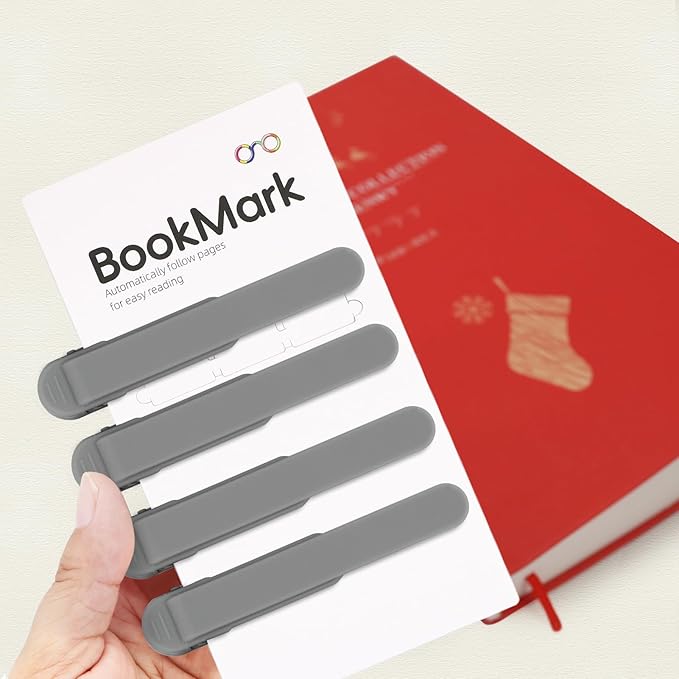 SMUK 4pcs Funny Book Marks for Reading Women, Silicone Automatic Bookmarks for Book Lovers, Creative Book Markers Reading Accessories Bookmark Clip Book Page Holder