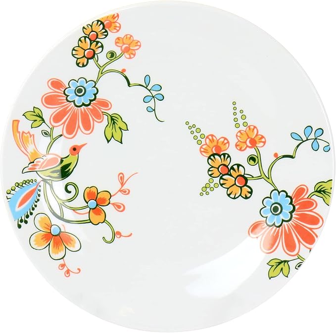Elama Spring Bloom 16 Piece Round Porcelain Dinnerware Set