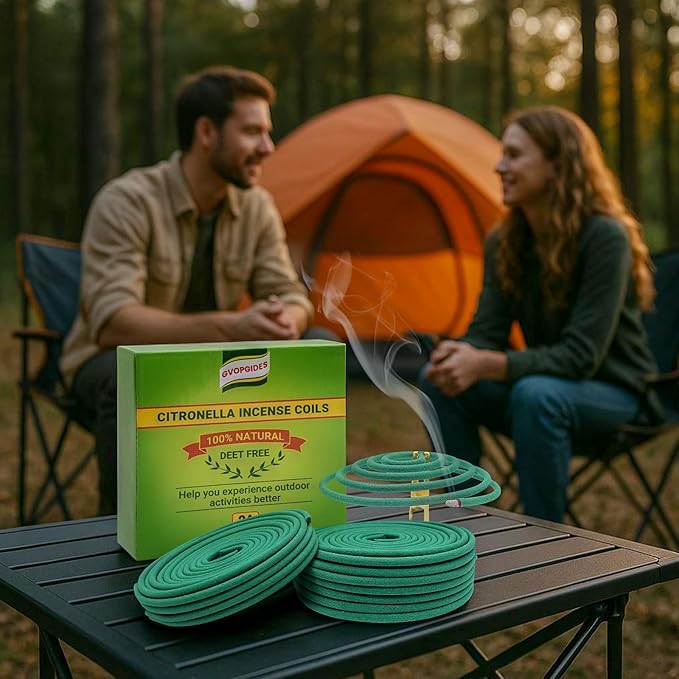 Citronella Incense coils, Made from Natural Plants, Suitable for Outdoor, Living Room, Terrace use (24 coils and 1 Coil Holders)