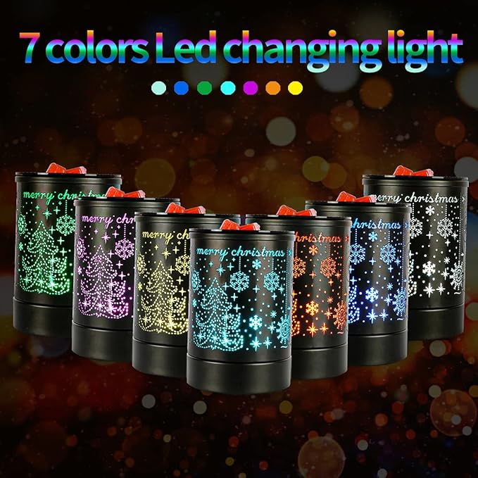 Christmas Wax Warmer Black Wax Melter for Scented Wax Fragrance Electric Oil Melter Cube Tart Burner for Home Decor