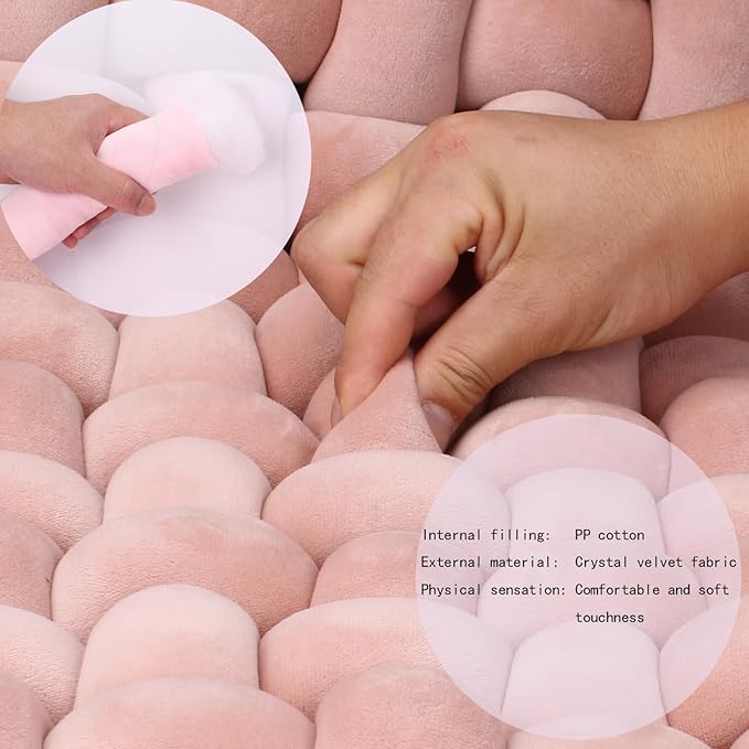 XHJRI Thickened Braided Knot Seat Mat, Knotted Floor Decorative Cushion, Handmade Baby Infant Playing Pad Nursery Rug (27.5 * 31.5 Inch,Dark Grey)