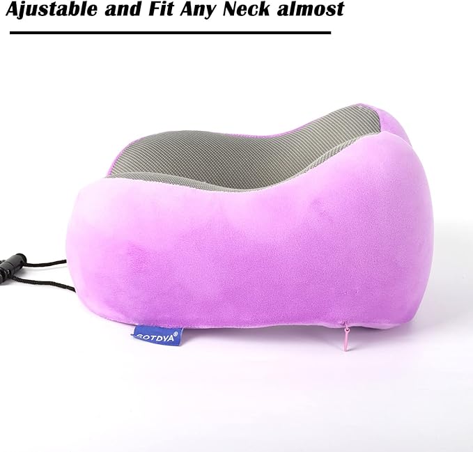 GOTDYA Travel Pillow,Travel Neck Pillows for Sleeping,100% Pure Memory Foam Soft Comfort & Support Pillow for Airplane/Car/Office&Home Rest Use-Violet