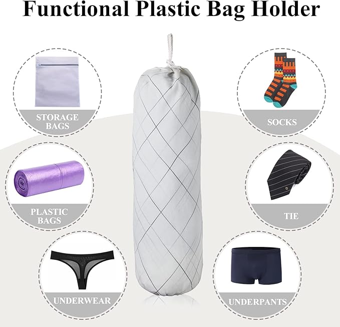 TOGETRUE Plastic Bag Holder, Wall Mount Plastic Bag Organizer Dispenser, Heavy Duty Grocery Bag Storage Holder for Home Kitchen Camper