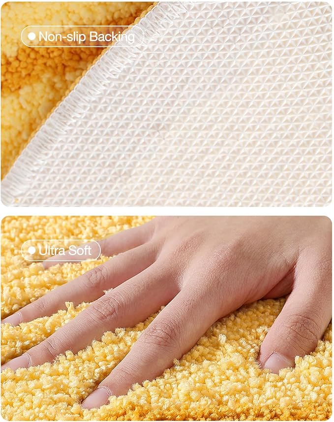 LUMI Cute Bathroom Rugs, Funny Fruit Runner Rug, Soft Plush Fluffy Bath Mat, Absorbent, Non-Slip for Bathroom, Kitchen Sink, Bedroom, Kid's Bedroom, and Living Room, 18.5"x39.5", Banana