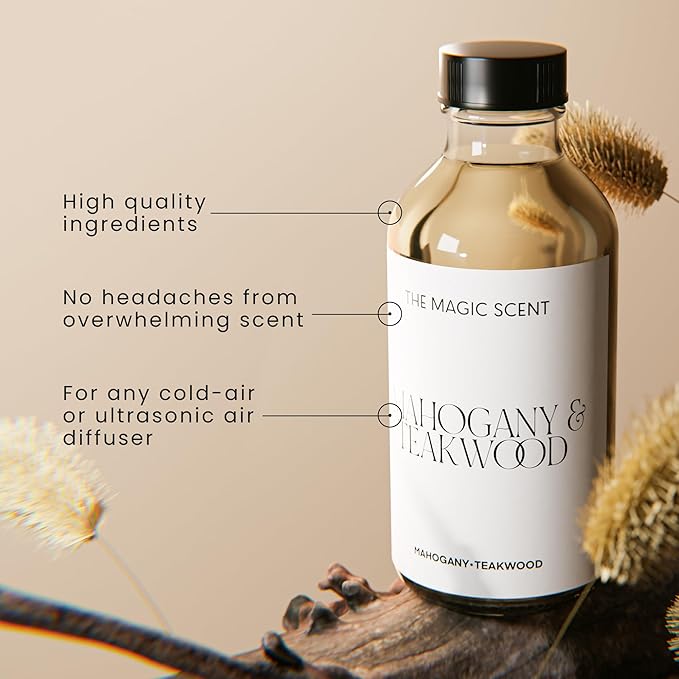 Mahogany & Teakwood Oils for Diffuser - HVAC, Cold-Air, & Ultrasonic Diffuser Oil Inspired by Abercrombie & Fitch - Essential Oils for Diffusers Aromatherapy - 4 fl oz, 120 mL