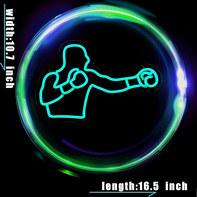 Boxing Neon Signs for Wall Decor,Dimmable LED Neon Light Sign for Home Decor, Bar, Home Gym Decor, Office, Boxing Party Decorations