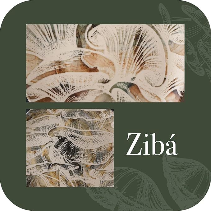 Corona 16–piece Earth Tones Fungi Mushroom Design Ceramic Dinnerware Sets | Plates Bowls and Mugs Set | Service For 4 | Ziba